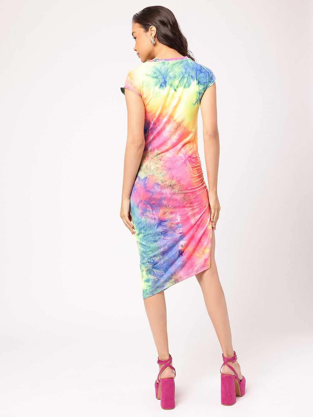 DressBerry Euphoria Ensemble Side Slit Ruched Bodycon Dress