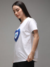 DILLINGER Women Boxy Regular Puff Printed Tshirt