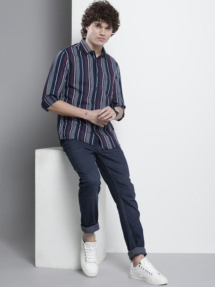 The Indian Garage Co Men Striped Cotton Casual Shirt