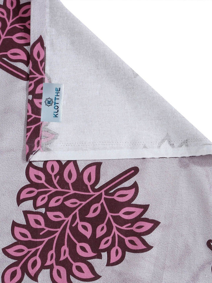KLOTTHE Purple Floral 400 TC King Bedsheet with 2 Pillow Covers