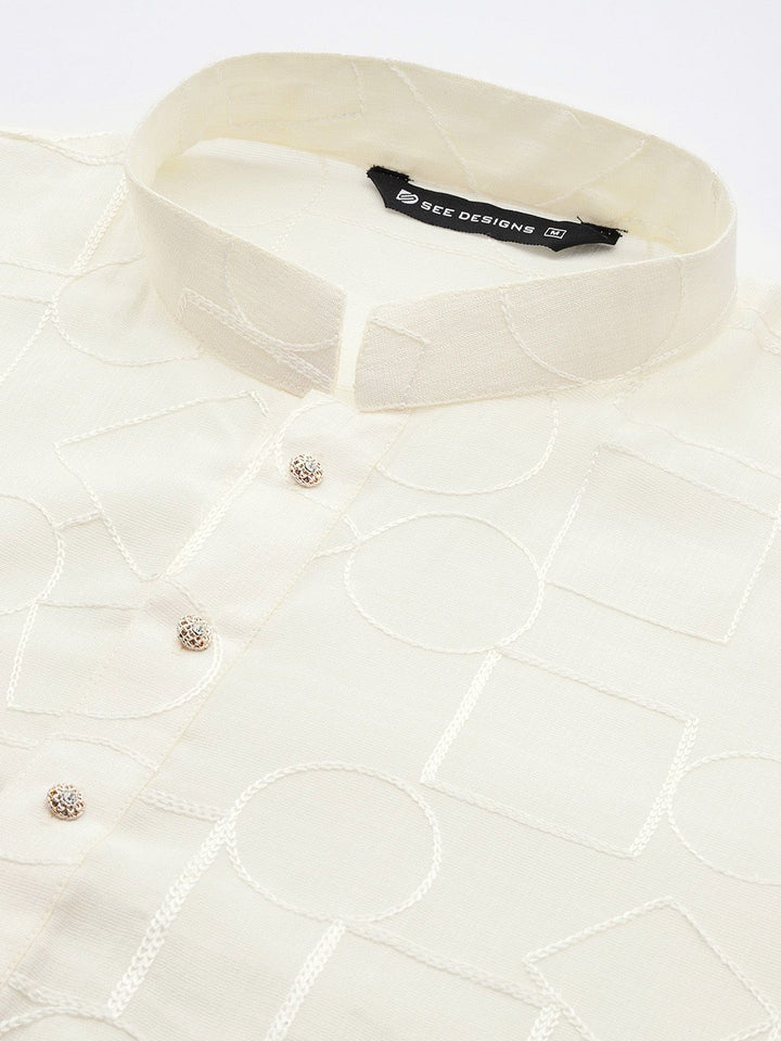 See Designs Men Embroidered Regular Thread Work Kurta with Pyjamas