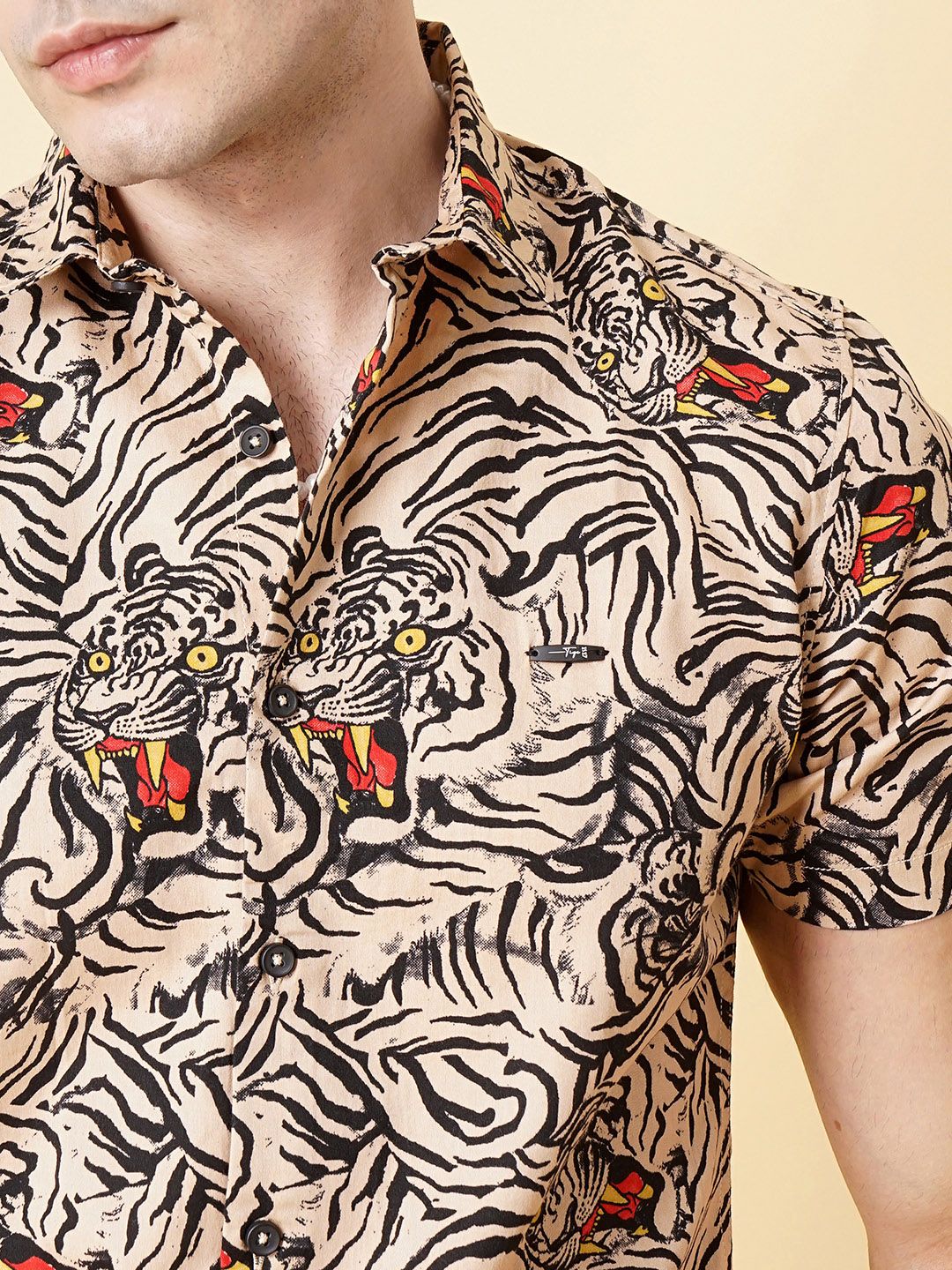 The Indian Garage Co Men Regular Fit Animal Print Resortwear Shirt