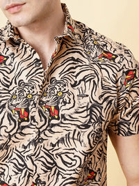 The Indian Garage Co Men Regular Fit Animal Print Resortwear Shirt