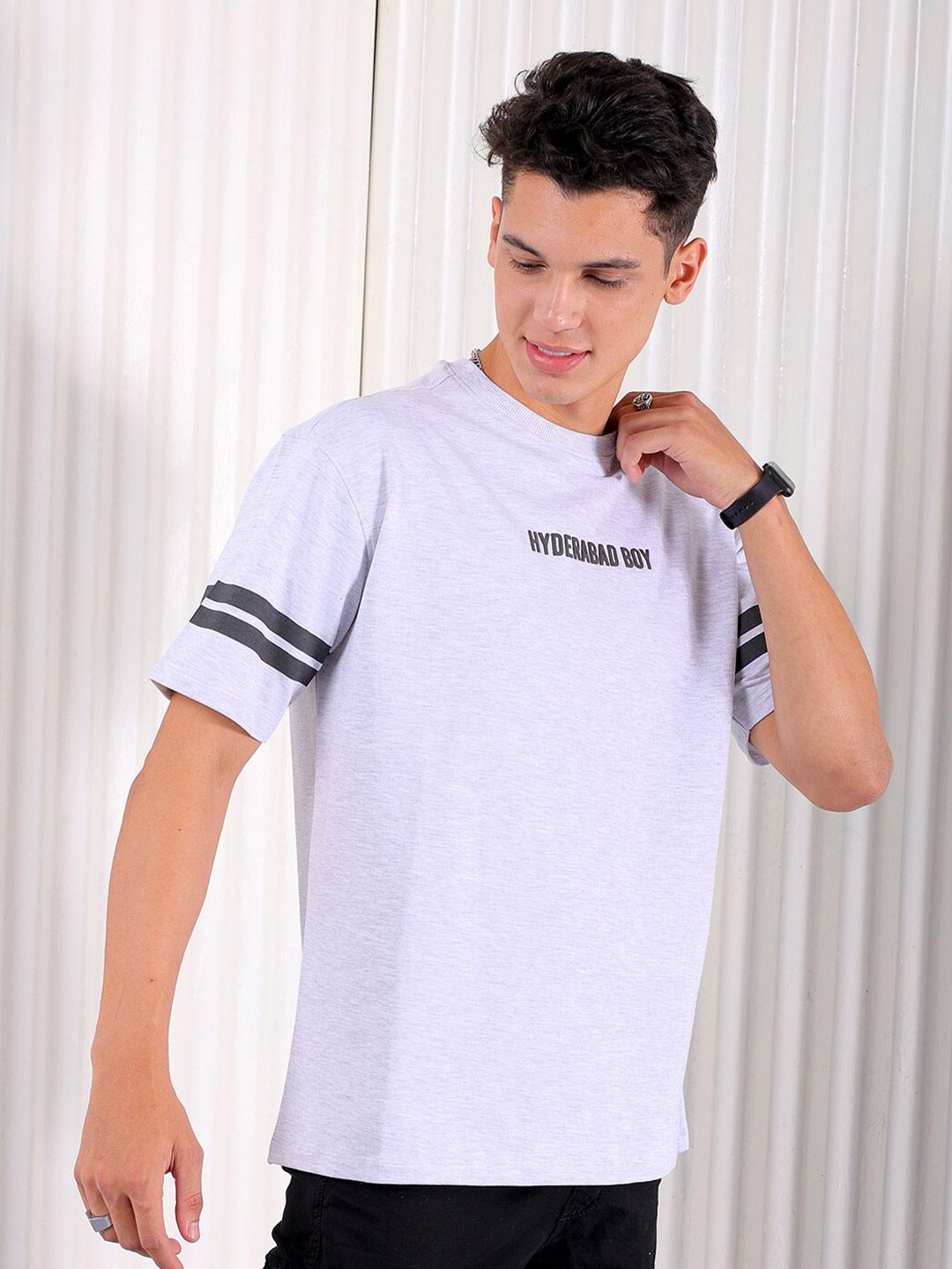 The Indian Garage Co Typography Printed Cotton Boxy T-shirt