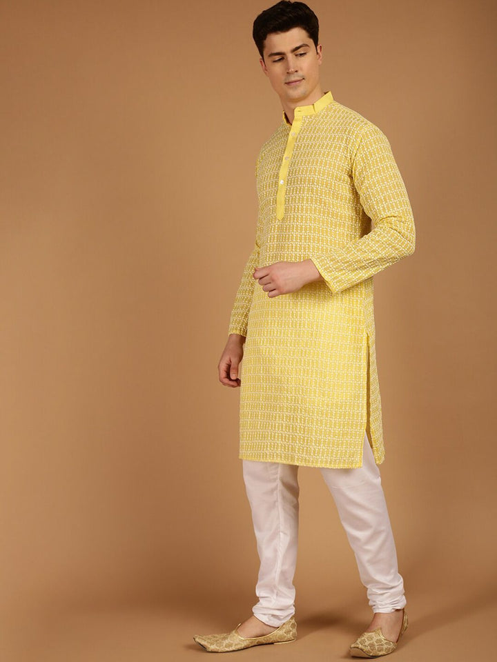 SOJANYA Motif Etnik Bersulam Kolar Katun Murni Kurta