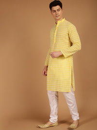 SOJANYA Motif Etnik Bersulam Kolar Katun Murni Kurta