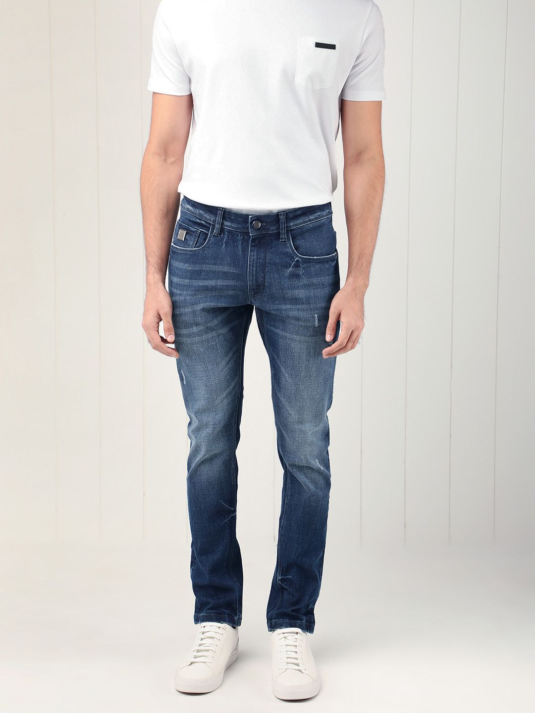 RARE RABBIT Men Grimm Slim Fit Ed Cotton Jeans