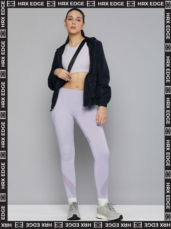 HRX By Hrithik Roshan EDGE Women Misty Lilac Rapid-Dry Cut & Sew Tights
