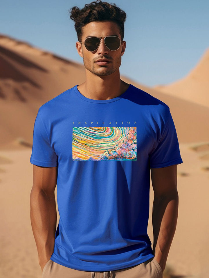 ADRO Typography Printed Round Neck Pure Cotton T-shirt