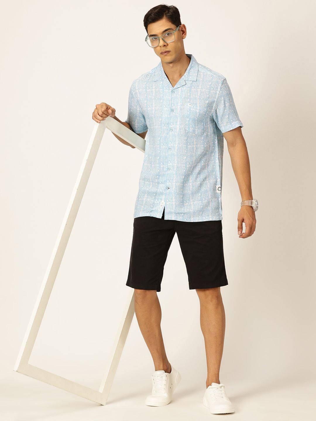 Thomas Scott Men Premium Printed Cuban Collar Casual Shirt
