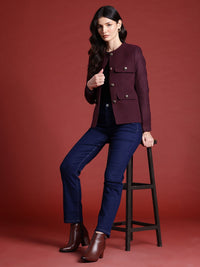 all about you Single Breasted Mandarin Collar Regular Fit Blazer