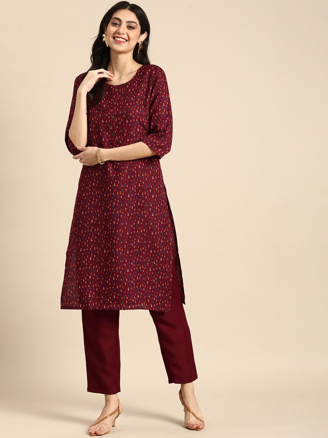Anouk Women Ethnic Motifs Printe Kurta with Trousers