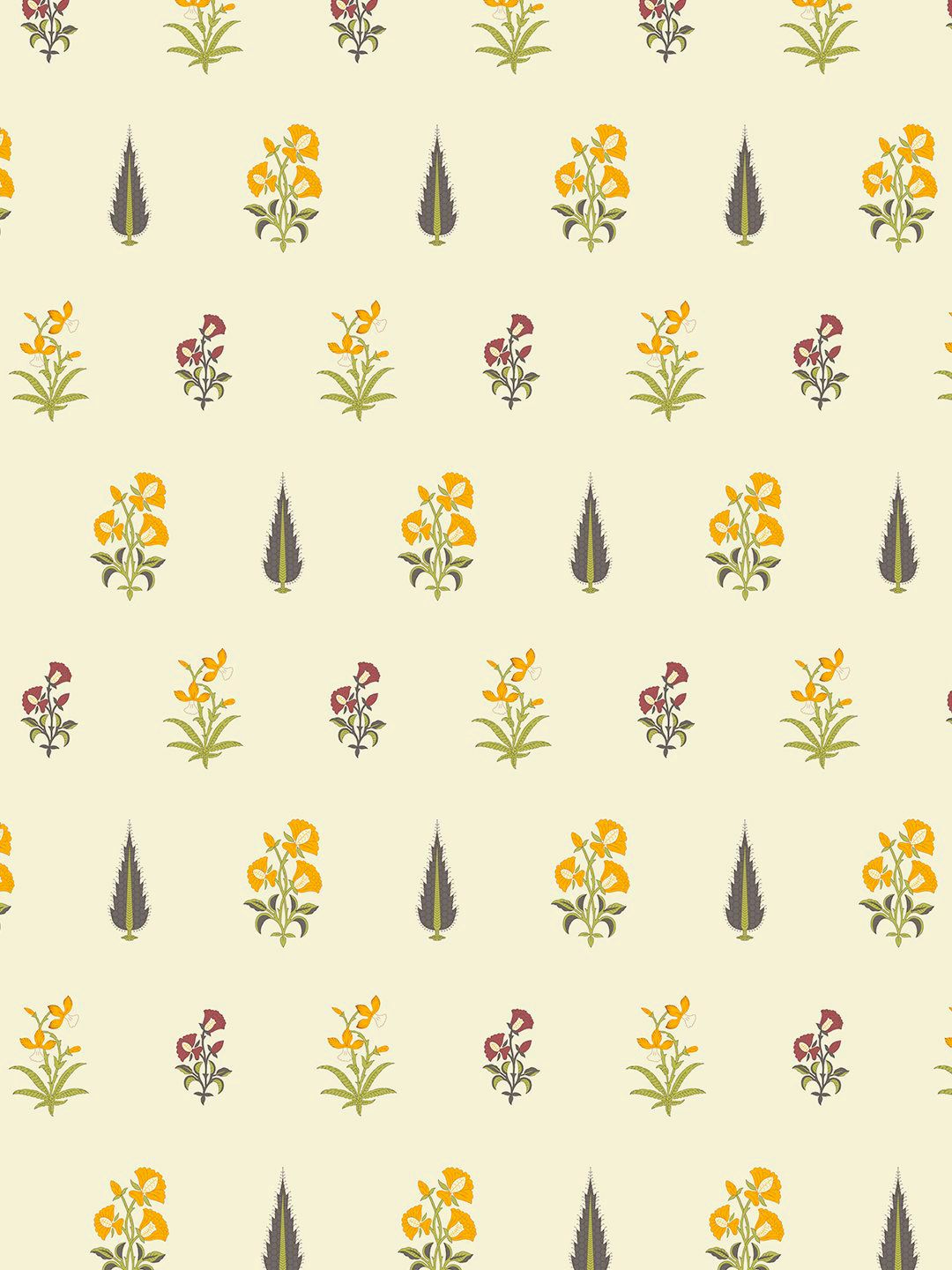 URBAN SPACE White & Yellow 3 Pieces Floral Printed Cotton Square Cushion Covers
