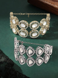 Set Mutiara Zaveri 2 Gelang Lilit Berlian Austria Bersalut Emas