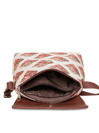 ZOUK Ethnic Motifs Printed Structured Sling Bag