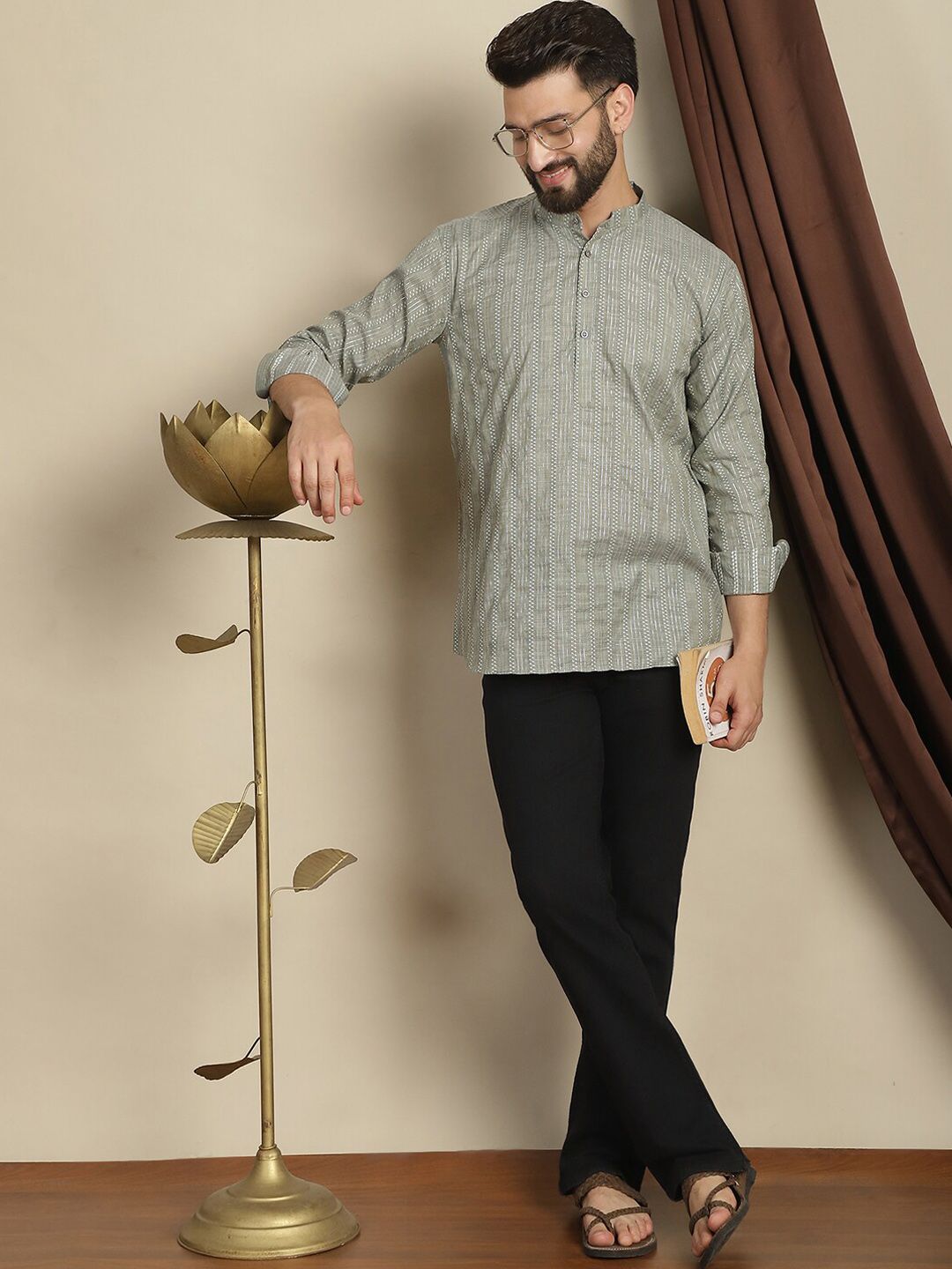 Anouk Woven Design Thread Work Cotton Kurta