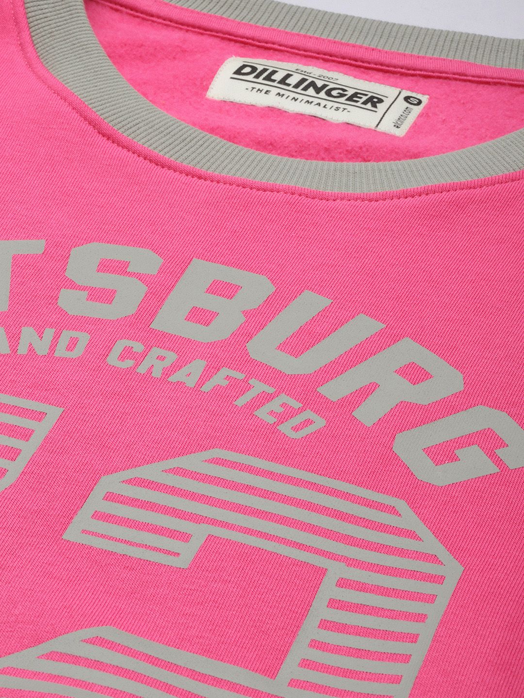 DILLINGER Women Pink Printed Oversized Sweatshirt