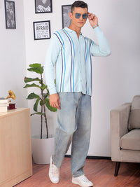 The Indian Garage Co Men Relaxed Fit Striped Flat Knit Polo Resortwear Shirt