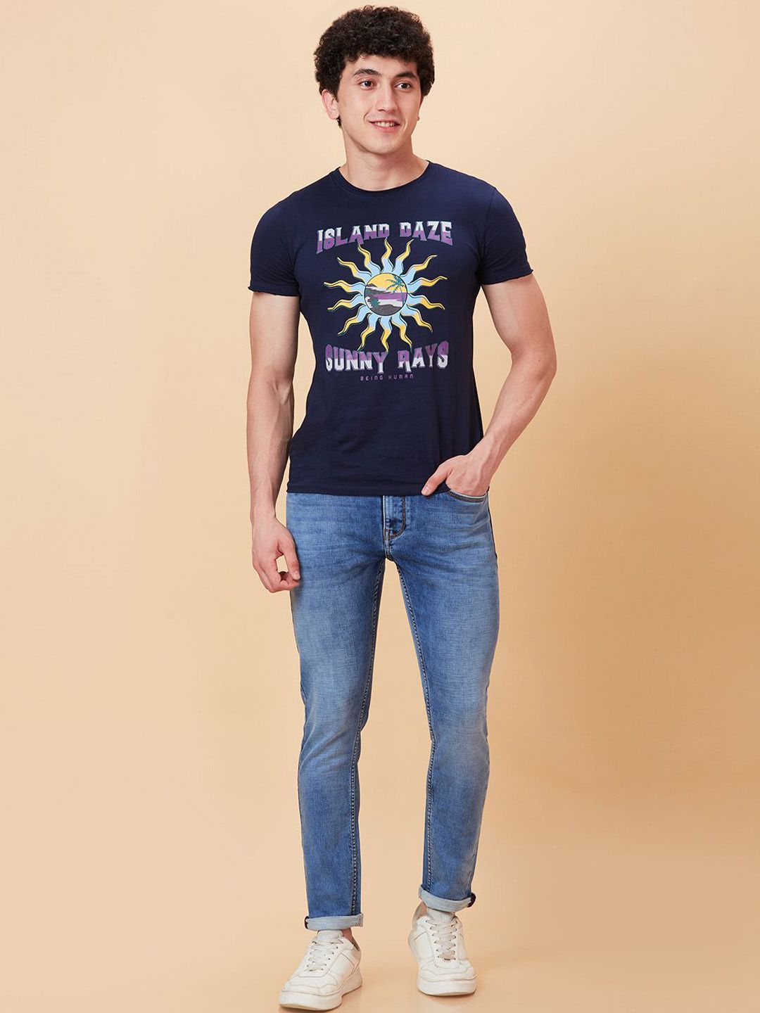 Being Human Men Slim Fit Heavy Fade Jeans