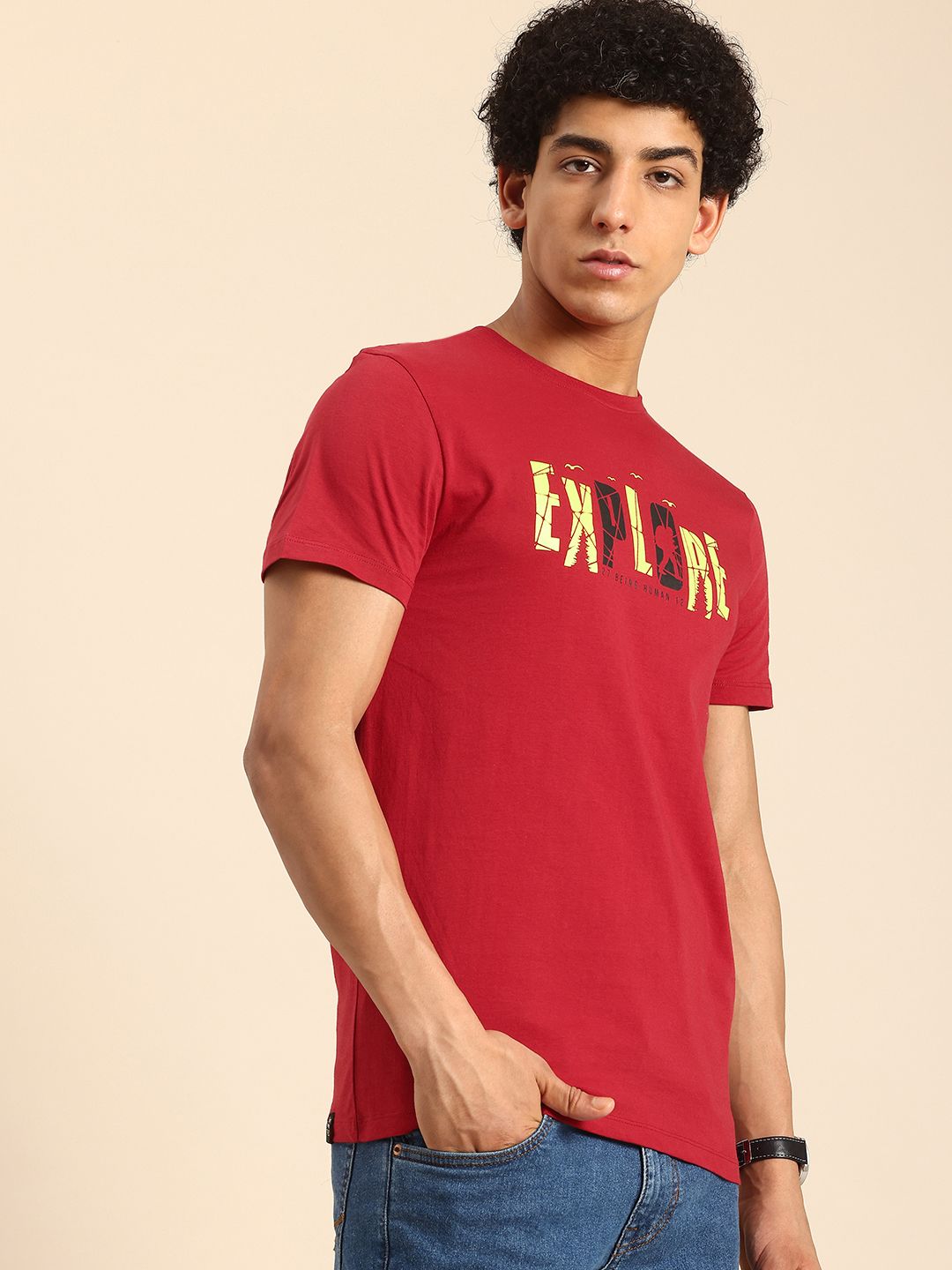 Being Human Typography Printed Pure Cotton T-shirt