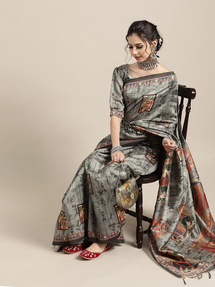 Saree mall Ethnic Motifs Saree with Printed border