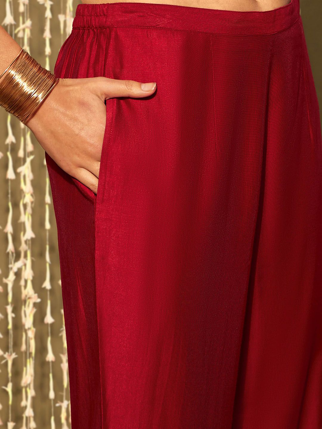 Indo Era Ethnic Motifs Embroidered Thread Work Kurta With Trousers & Dupatta