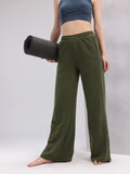 HRX by Hrithik Roshan Women Wide Leg Yoga Track Pants with Hem Slits
