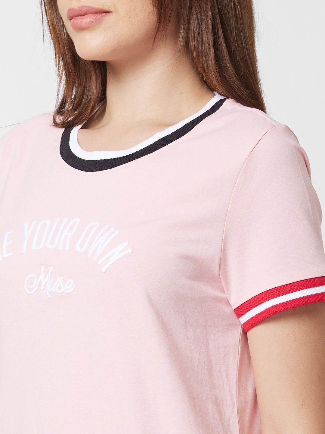 SPYKAR Women Pink Printed T-shirt