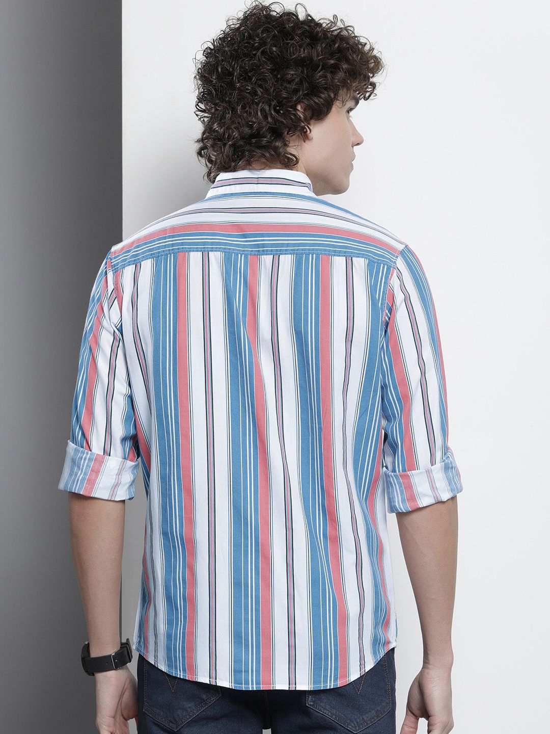 The Indian Garage Co Men Striped Cotton Casual Shirt