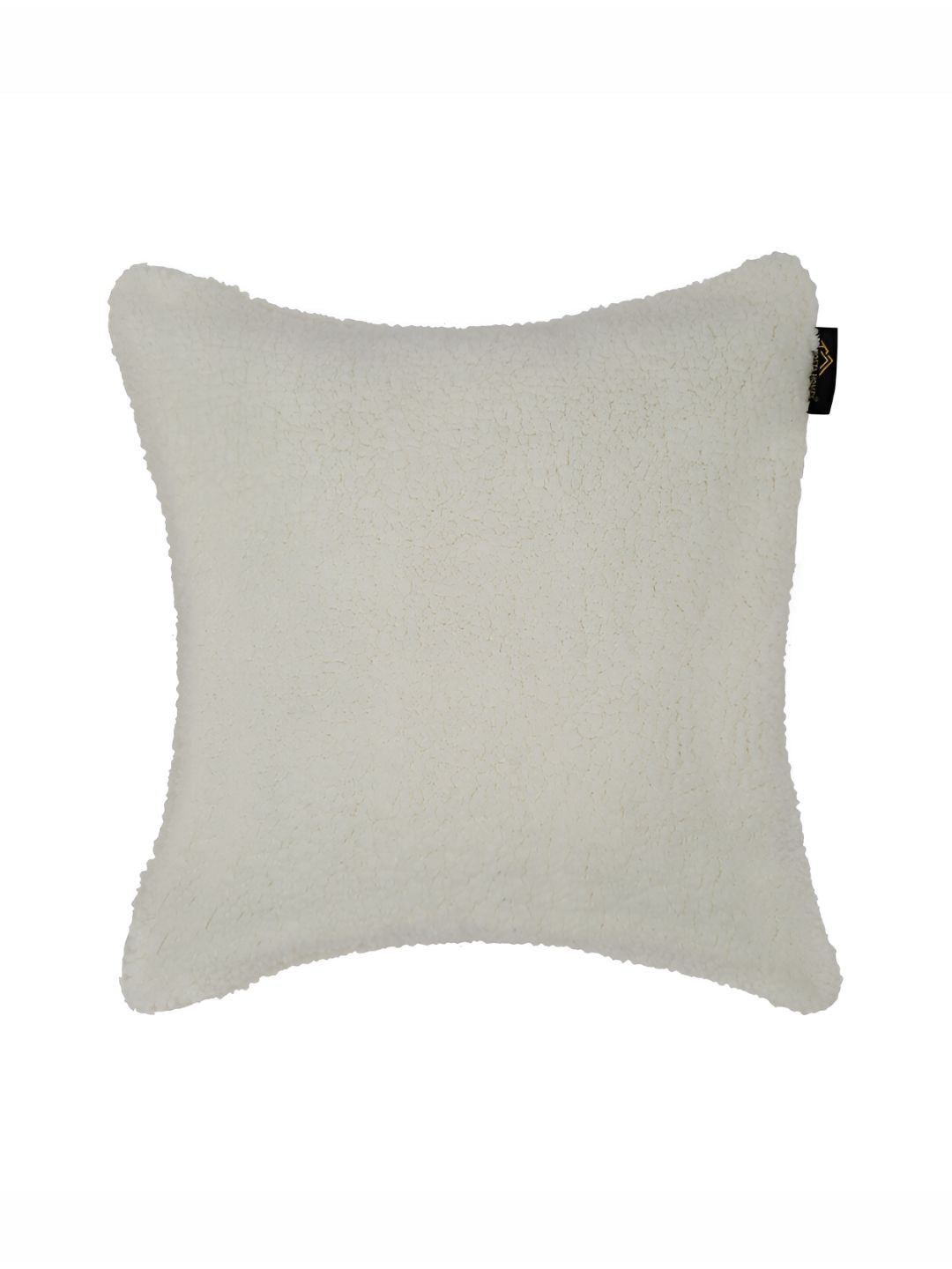 HOSTA HOMES Cream-Coloured 2 Pieces Fur Square Cushion Covers