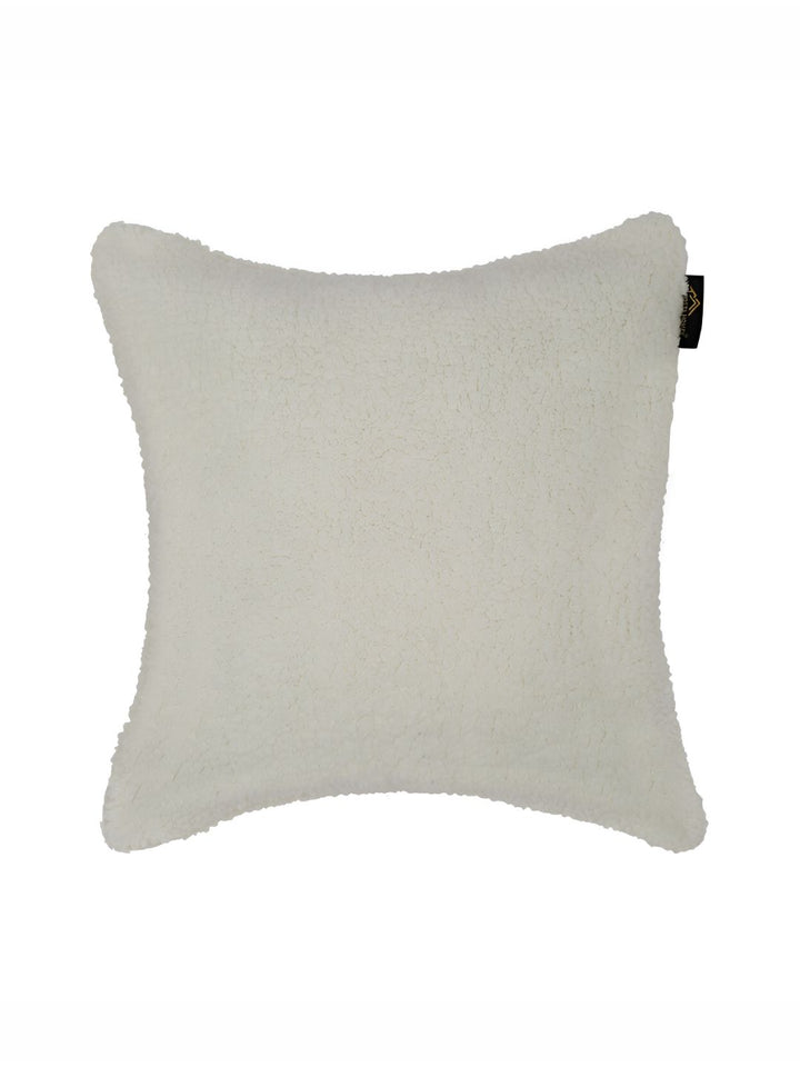 HOSTA HOMES Cream-Coloured 2 Pieces Fur Square Cushion Covers