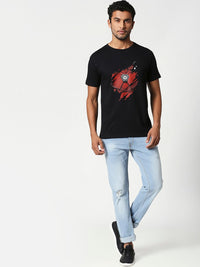 Bewakoof Official Marvel Merchandise Iron Man Of War Graphic Printed Pure Cotton T-Shirt