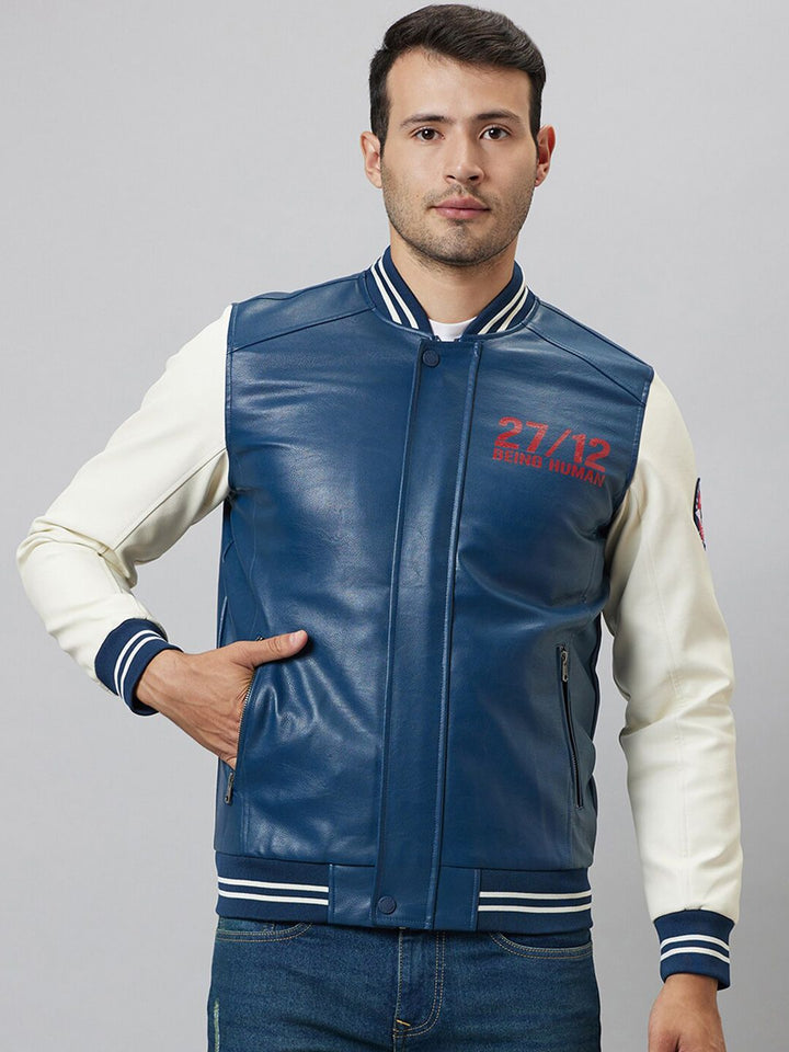 Being Human Typography Printed Cotton Varsity Jacket