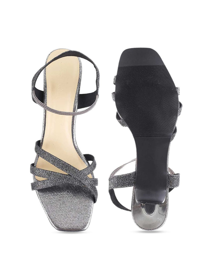 Metro Women Grey Embellished Sandals