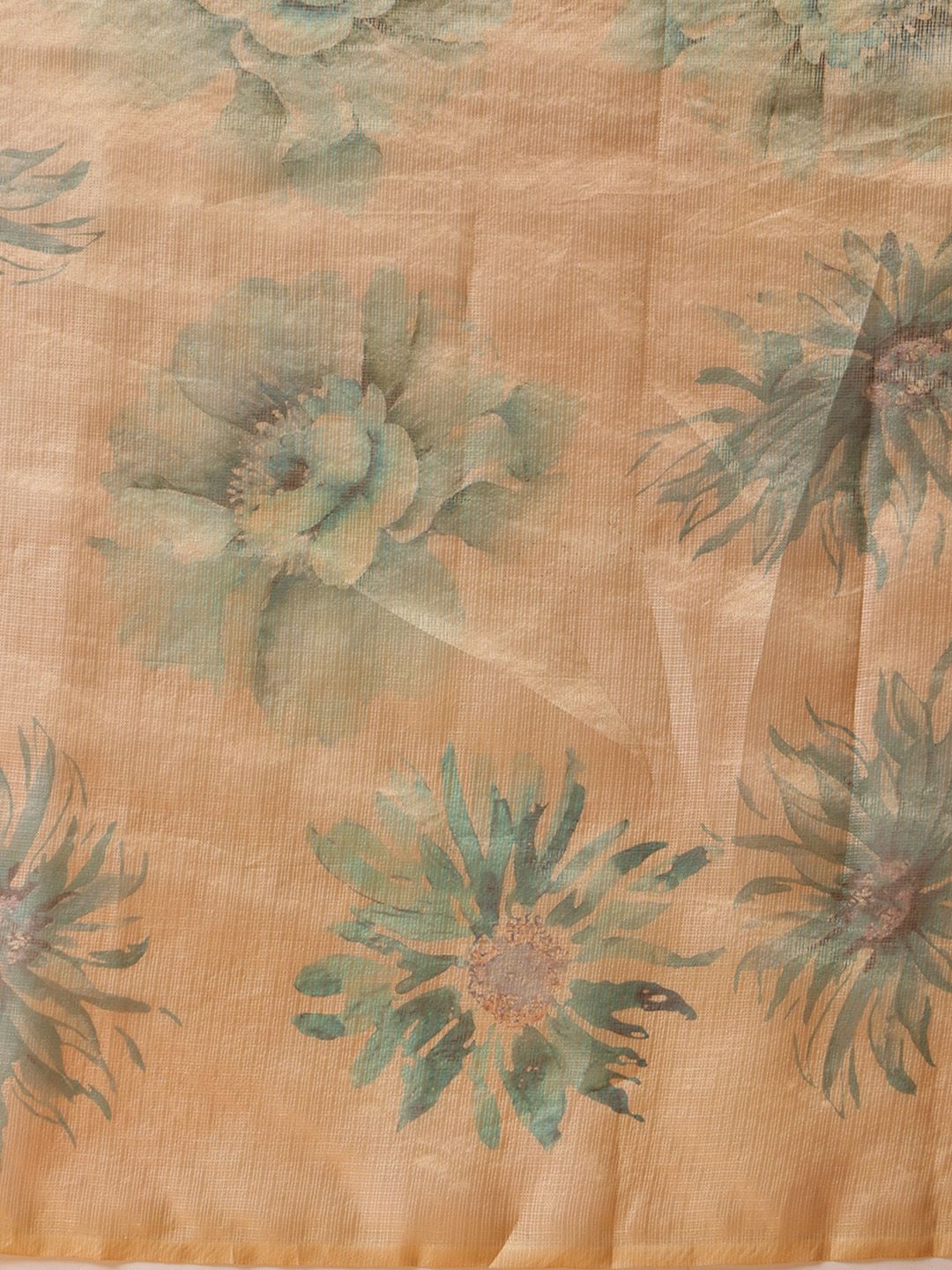 Silk Land Digital Print Floral Tissue Muga Silk Saree