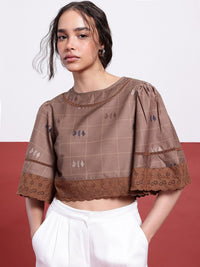 DressBerry Printed Schiffli Crop Top