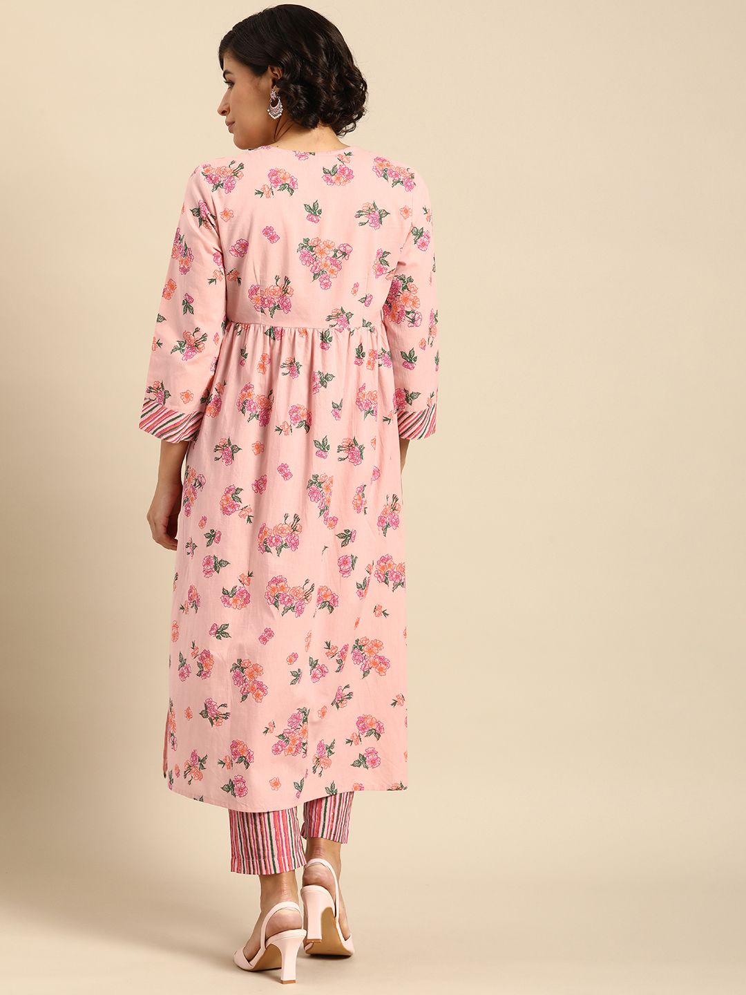 Anouk Women Pure Cotton Printed Regular Kurta With Trousers