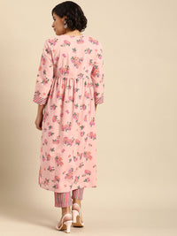 Anouk Women Pure Cotton Printed Regular Kurta With Trousers