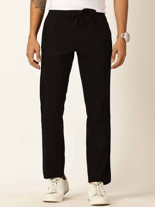 Thomas Scott Men Textured Mid-Rise Smart Chinos Trousers