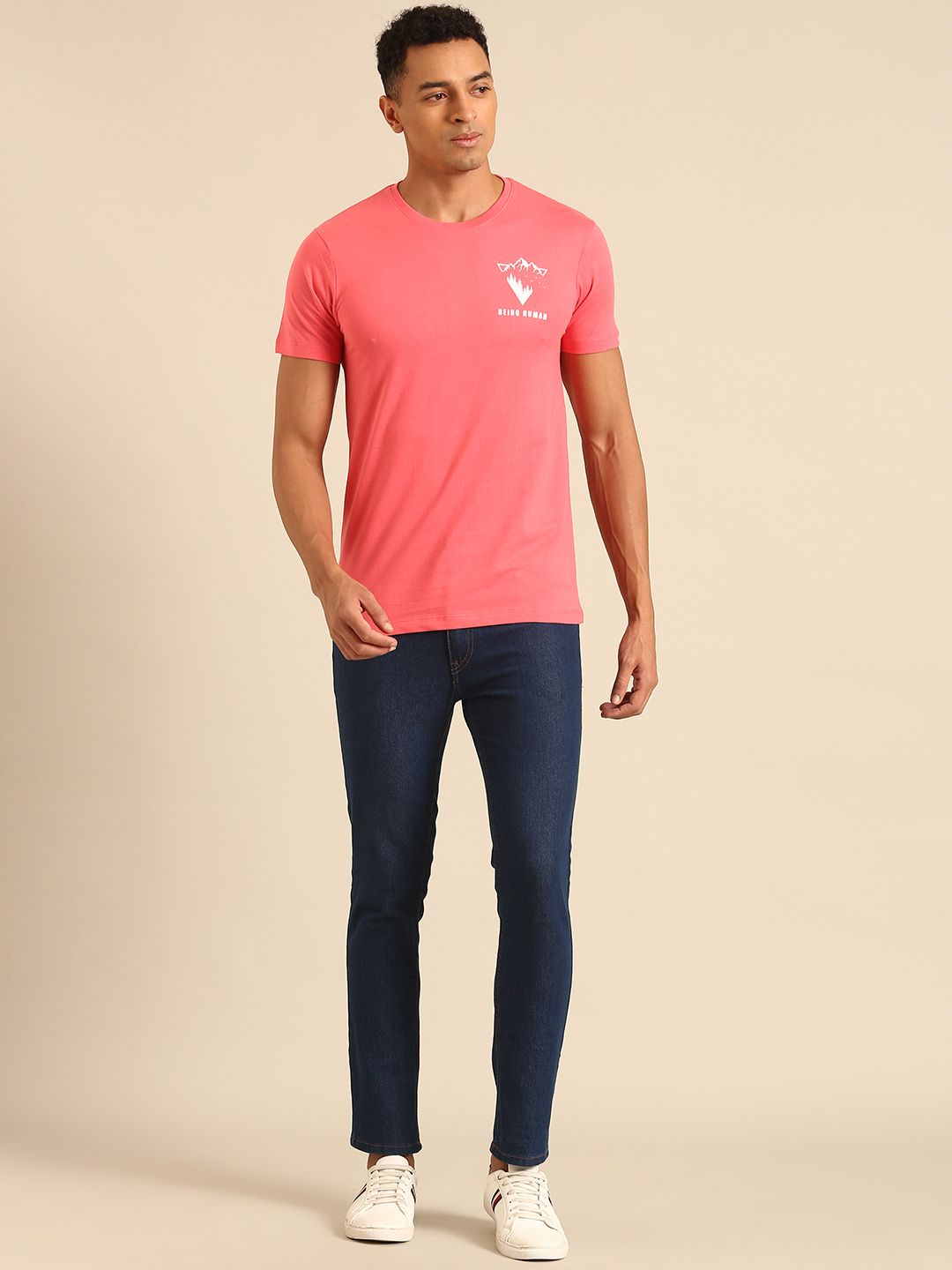 Being Human Pure Cotton T-shirt with Minimal Print