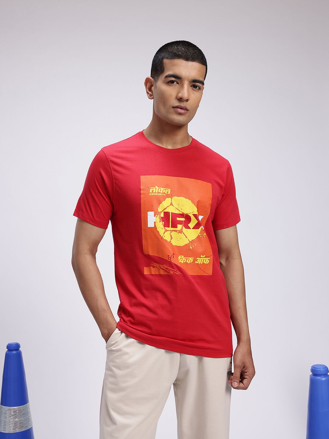 HRX by Hrithik Roshan Brand Logo Printed Pure Cotton Lifestyle T-shirt