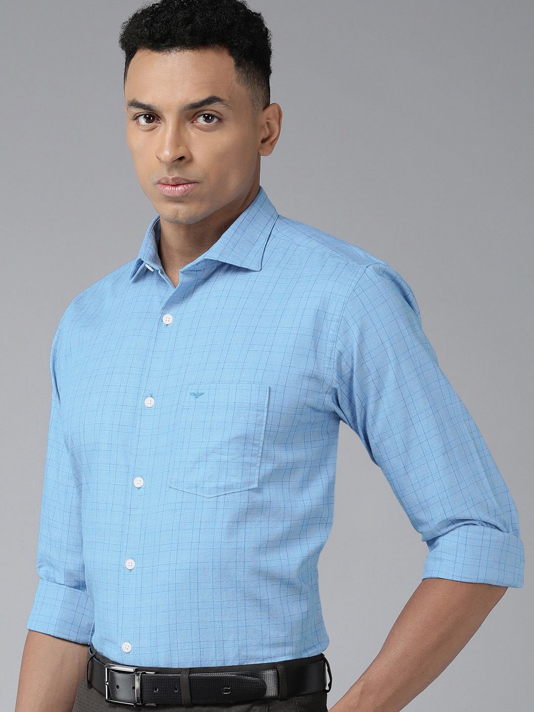 Park Avenue Tartan Checked Slim Fit Pure Cotton Formal Shirt