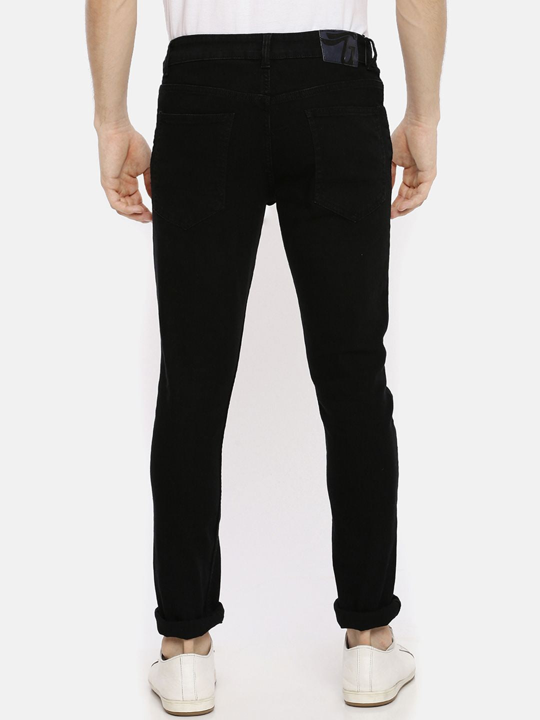 The Indian Garage Co Men Black Slim Fit Mid-Rise Clean Look Jeans