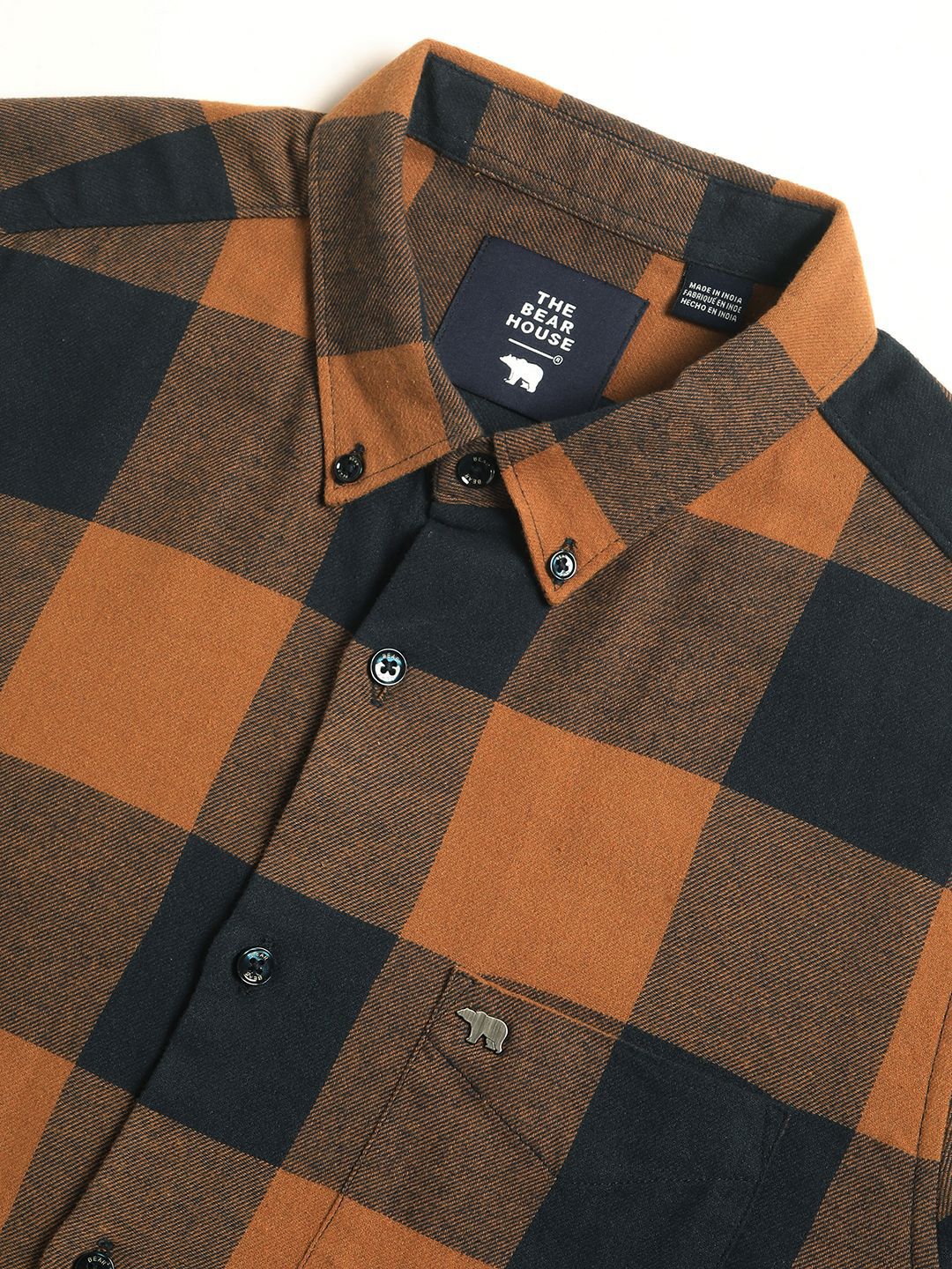 THE BEAR HOUSE Checked Slim Fit Pure Cotton Casual Shit