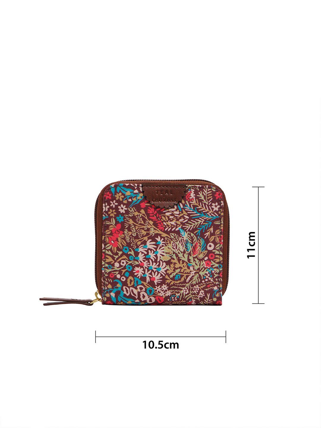 TEAL BY CHUMBAK Women Floral Printed Canvas Zip Around Wallet