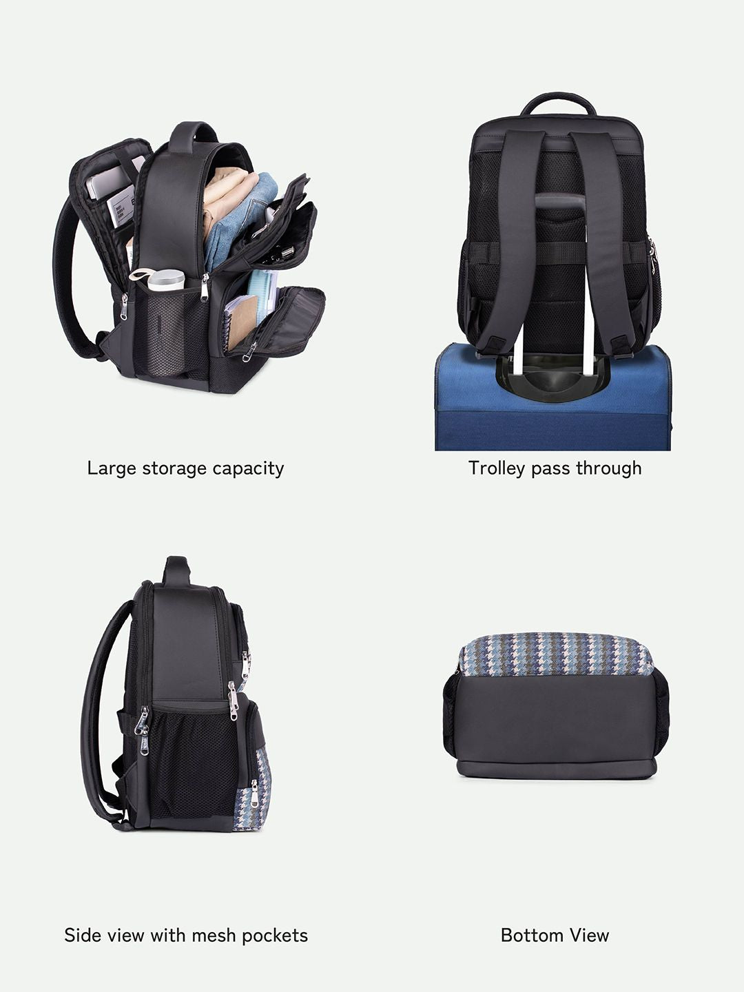 Zouk unisex 16 inci ransel kulit sederhana