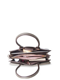 Lino Perros Colourblocked Oversized Structured Satchel with Applique