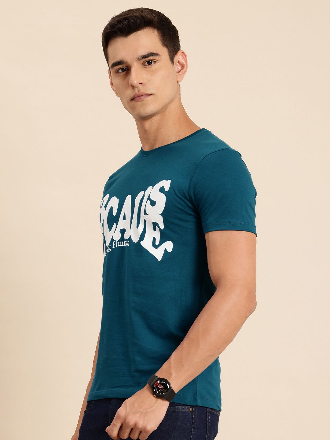 Being Human Pure Cotton Typography Printed T-shirt