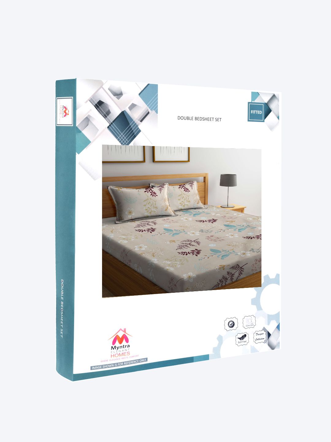 Myntra Elegant Homes Multicoloured Floral 300 TC King Bedsheet with 2 Pillow Covers