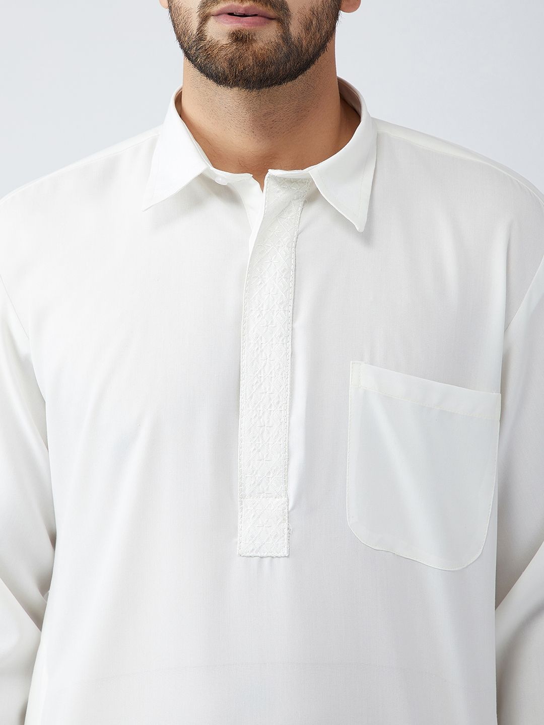 SOJANYA Men Off-White Solid Kurta with Salwar